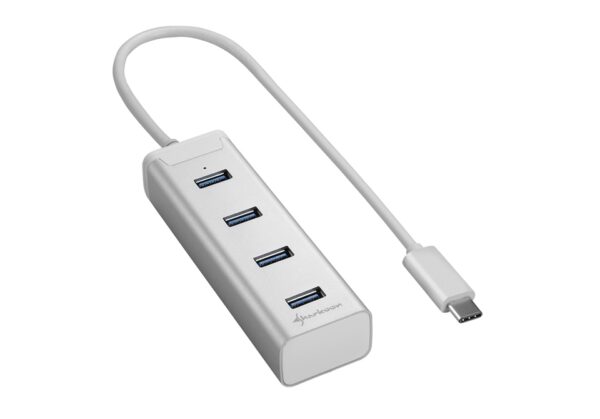 USB HUB 3.0 Type C to 4-Port USB Sharkoon Aluminium Silver