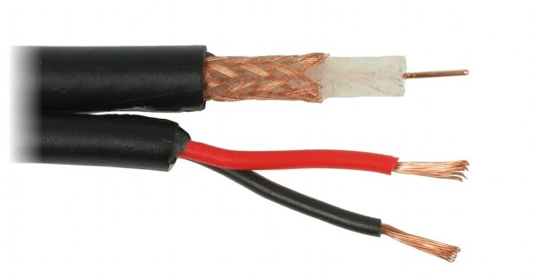 Kabel koaksijalen RG59+2x0.5 1m