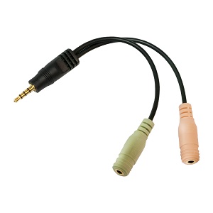 LogiLink® Audio adapter 3.5 stereo 4p. male to 2 x 3.5 stereo female (CA0021)