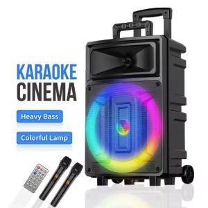 Ултра Моќен преносен караоке звучник NBK-001 20.000W со ПОДАРОЦИ два безжични микрофони и далечинско