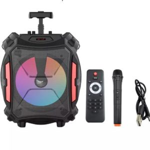 Ултра Моќен преносен караоке звучник NBK-010 18.000W со ПОДАРОЦИ безжичeн микрофон и далечинско